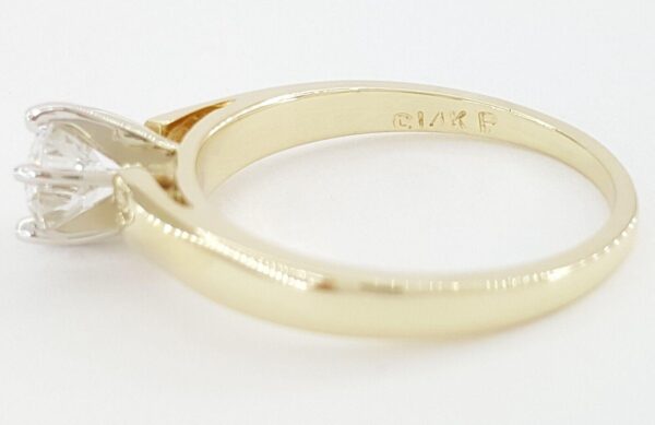 Old European Cut Diamond Solitaire Engagement Ring 0.67 ct 14k Yellow Gold