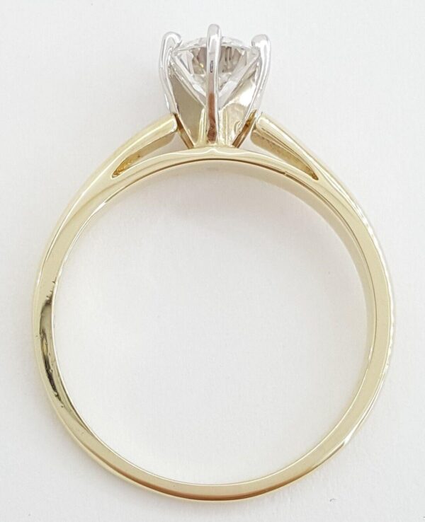 Old European Cut Diamond Solitaire Engagement Ring 0.67 ct 14k Yellow Gold