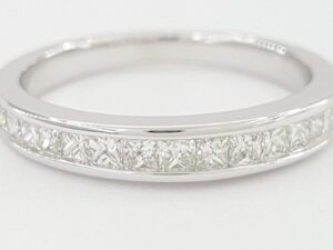 Channel Set Princess Cut Diamond 14k White Gold 0.5 ct Wedding Anniversary Band