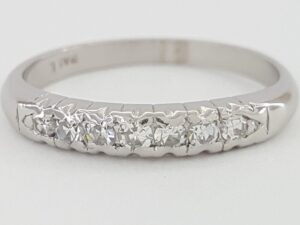 Vintage Art Deco Single Cut Diamond 0.21 ct Palladium Wedding Band Ring