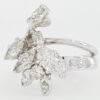 Vintage Marquise & Round Diamond Cocktail Statement Ring 1.8 ct 14k White Gold