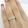 Channel Set Princess Cut Diamond Curve Milgrain Wedding Band 14k W Gold 0.33 ct