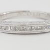 Channel Set Princess Cut Diamond Curve Milgrain Wedding Band 14k W Gold 0.33 ct