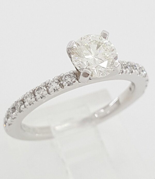 Round Brilliant Cut Diamond Engagement Ring 0.89 ct Ideal Cut 14K WG Rtl 3,395