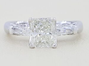 Verragio Rectangular Radiant Cut Diamond Platinum Engagement Ring 1.6 ct Rtl 11k