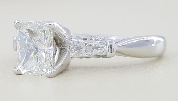 Verragio Rectangular Radiant Cut Diamond Platinum Engagement Ring 1.6 ct Rtl 11k