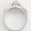 Princess Cut Diamond Engagement Ring 2 Wedding Band Set 0.92 ct 14K White Gold