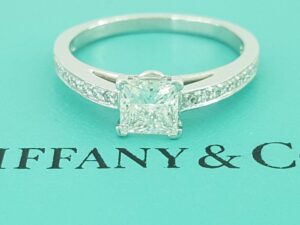 Tiffany & Co Grace Princess Diamond Platinum Engagement Ring 0.86ct Retail 8.9K