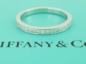 Tiffany & Co Grace Half Circle Round Diamond Platinum Wedding Band Ring 0.22 ct