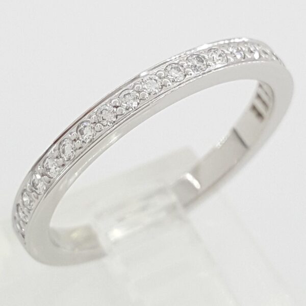 Tiffany & Co Grace Half Circle Round Diamond Platinum Wedding Band Ring 0.22 ct