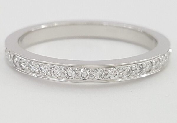 Tiffany & Co Grace Half Circle Round Diamond Platinum Wedding Band Ring 0.22 ct