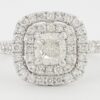 Neil Lane Cushion Diamond Double Halo Engagement Ring 1.2 ct 14K White Gold