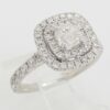 Neil Lane Cushion Diamond Double Halo Engagement Ring 1.2 ct 14K White Gold