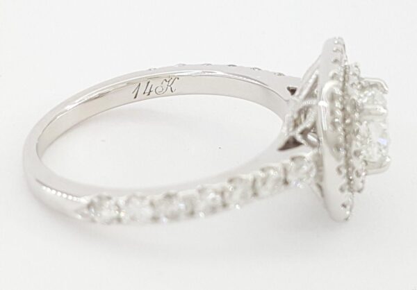 Neil Lane Cushion Diamond Double Halo Engagement Ring 1.2 ct 14K White Gold