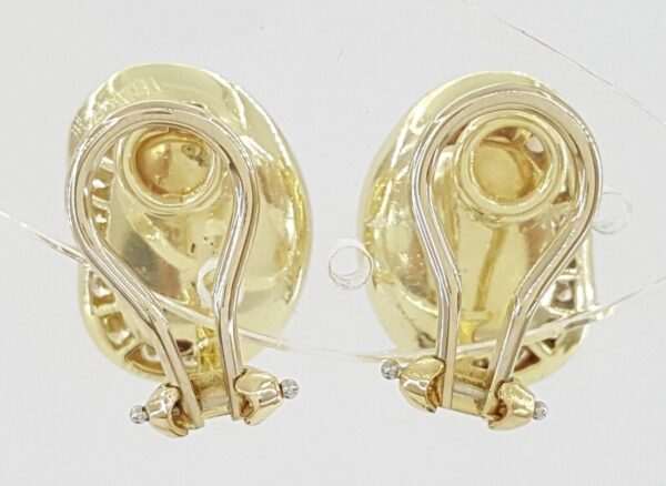 Tiffany & Co Vintage Earclips Clip-On Earrings Pearl 0.5 ct Diamond 18K Gold