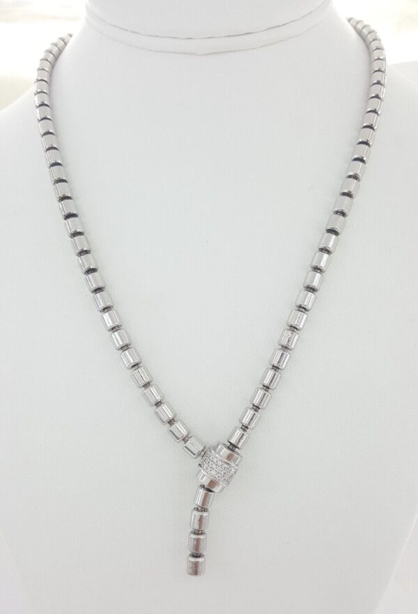 Piaget Flat Possession Diamond Lariat Necklace 18K White Gold & 0.2 ct Rtl 10k