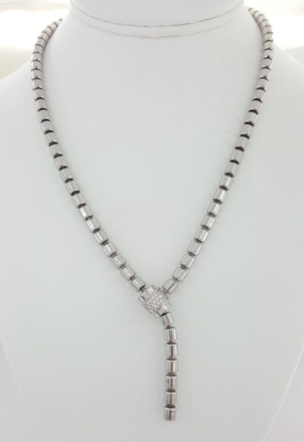 Piaget Flat Possession Diamond Lariat Necklace 18K White Gold & 0.2 ct Rtl 10k