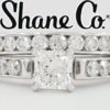 Shane Co. 2.08 ct Radiant Diamond 14K Gold Engagement Ring Wedding Set Rtl 9k