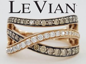 LeVian 3/4 ct Chocolate & Nude Diamond 3-Row Statement Ring 14K Rose Gold