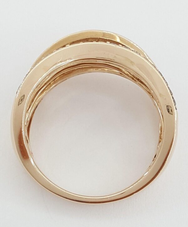 LeVian 3/4 ct Chocolate & Nude Diamond 3-Row Statement Ring 14K Rose Gold