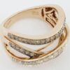LeVian 3/4 ct Chocolate & Nude Diamond 3-Row Statement Ring 14K Rose Gold