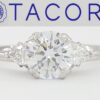 Tacori 3-Stone Round Pear Semi-Mount Platinum Engagement Ring0.35 ct Rtl 4,840
