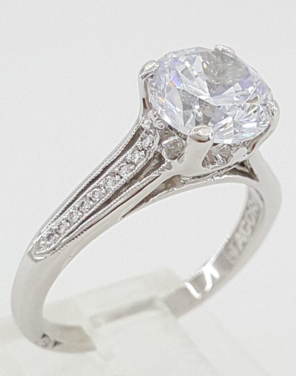 Simply Tacori Semi-Mount Diamond 0.06 ct Platinum Engagement Ring Rtl 3,390