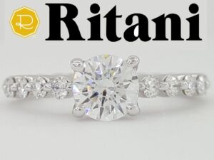 Ritani Semi-Mount Diamond Engagement Ring 0.72 ct 18k White Gold RTL 3,940