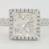 Princess Cut Diamond Halo Engagement Ring 2.05 ct 14k White Gold GIA Rtl 20k