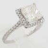 Princess Cut Diamond Halo Engagement Ring 2.05 ct 14k White Gold GIA Rtl 20k