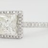 Princess Cut Diamond Halo Engagement Ring 2.05 ct 14k White Gold GIA Rtl 20k