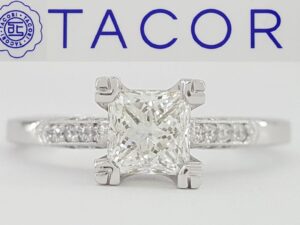 Tacori Simply Princess Leo Cut Diamond Engagement Ring Platinum 0.86 ct Rtl 7340