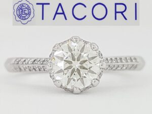 Simply TACORI Round Diamond Engagement Ring 0.73 ct 18k White Gold GIA Rtl 5K