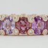 Natural No Heat Rainbow Sapphire Diamond 17.56 ct Full Circle Eternity Ring 18K