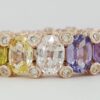 Natural No Heat Rainbow Sapphire Diamond 17.56 ct Full Circle Eternity Ring 18K