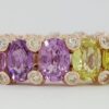 Natural No Heat Rainbow Sapphire Diamond 17.56 ct Full Circle Eternity Ring 18K