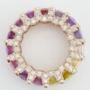 Natural No Heat Rainbow Sapphire Diamond 17.56 ct Full Circle Eternity Ring 18K