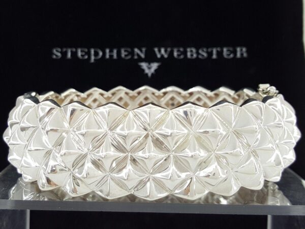 Stephen Webster Onyx 925 Sterling Silver Superstud Bangle Bracelet Rtl 995