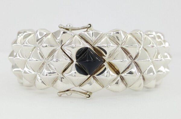 Stephen Webster Onyx 925 Sterling Silver Superstud Bangle Bracelet Rtl 995