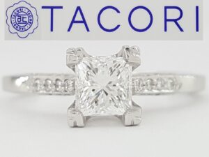 Tacori Simply Princess Cut Diamond Engagement Ring Platinum 0.8 ct GIA Rtl 7,150