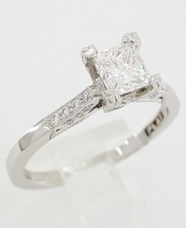 Tacori Simply Princess Cut Diamond Engagement Ring Platinum 0.8 ct GIA Rtl 7,150