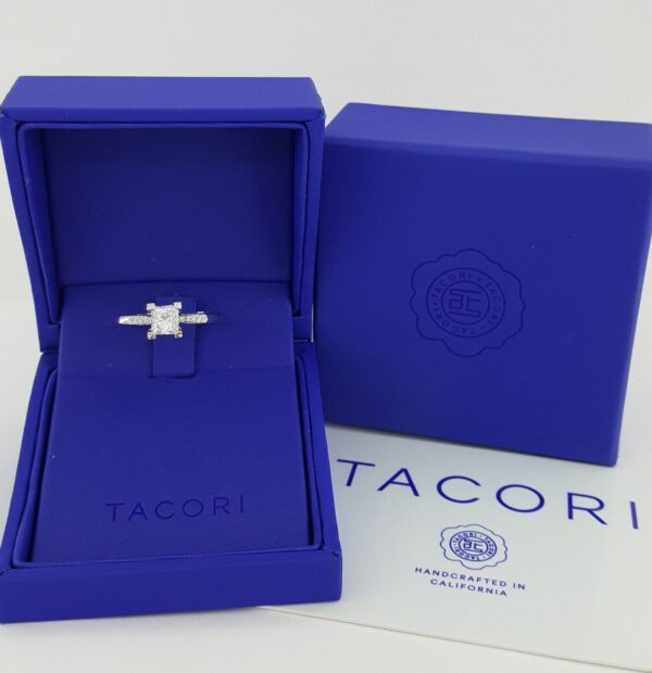 Tacori Simply Princess Cut Diamond Engagement Ring Platinum 0.8 ct GIA Rtl 7,150