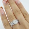 Rectangular Radiant Cut Diamond Halo Engagement Ring Set 1.8 ct 18k 14k Rtl 10k