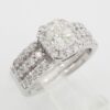 Rectangular Radiant Cut Diamond Halo Engagement Ring Set 1.8 ct 18k 14k Rtl 10k