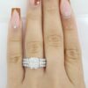 Rectangular Radiant Cut Diamond Halo Engagement Ring Set 1.8 ct 18k 14k Rtl 10k