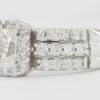 Rectangular Radiant Cut Diamond Halo Engagement Ring Set 1.8 ct 18k 14k Rtl 10k