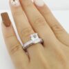 TACORI Emerald Radiant Cut Platinum Semi-Mount Diamond Engagement Ring 1.65 ct