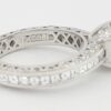 TACORI Emerald Radiant Cut Platinum Semi-Mount Diamond Engagement Ring 1.65 ct