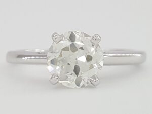 Old European Cut Diamond Solitaire Engagement Ring 1.06 ct 14k White Gold