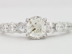 Round Brilliant Cut Diamond 1.1 ct 14k White Gold Engagement Ring